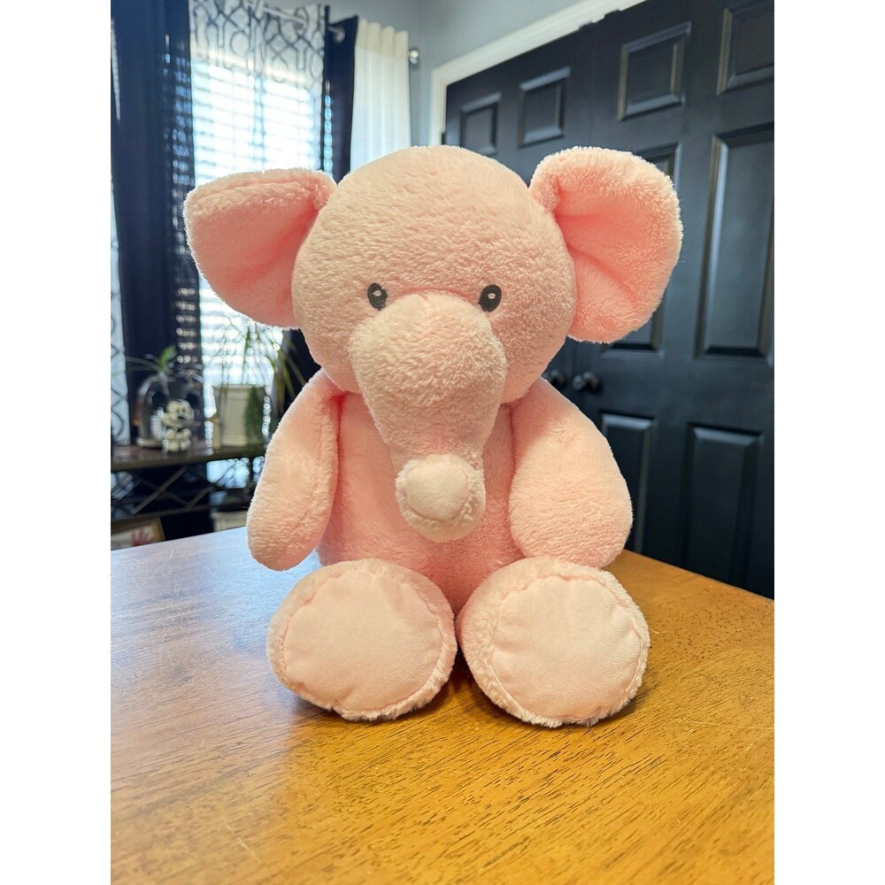 Kellytoy Baby Pink Elephant Plush 16” Stuffed Animal Rattle & Crinkle ears